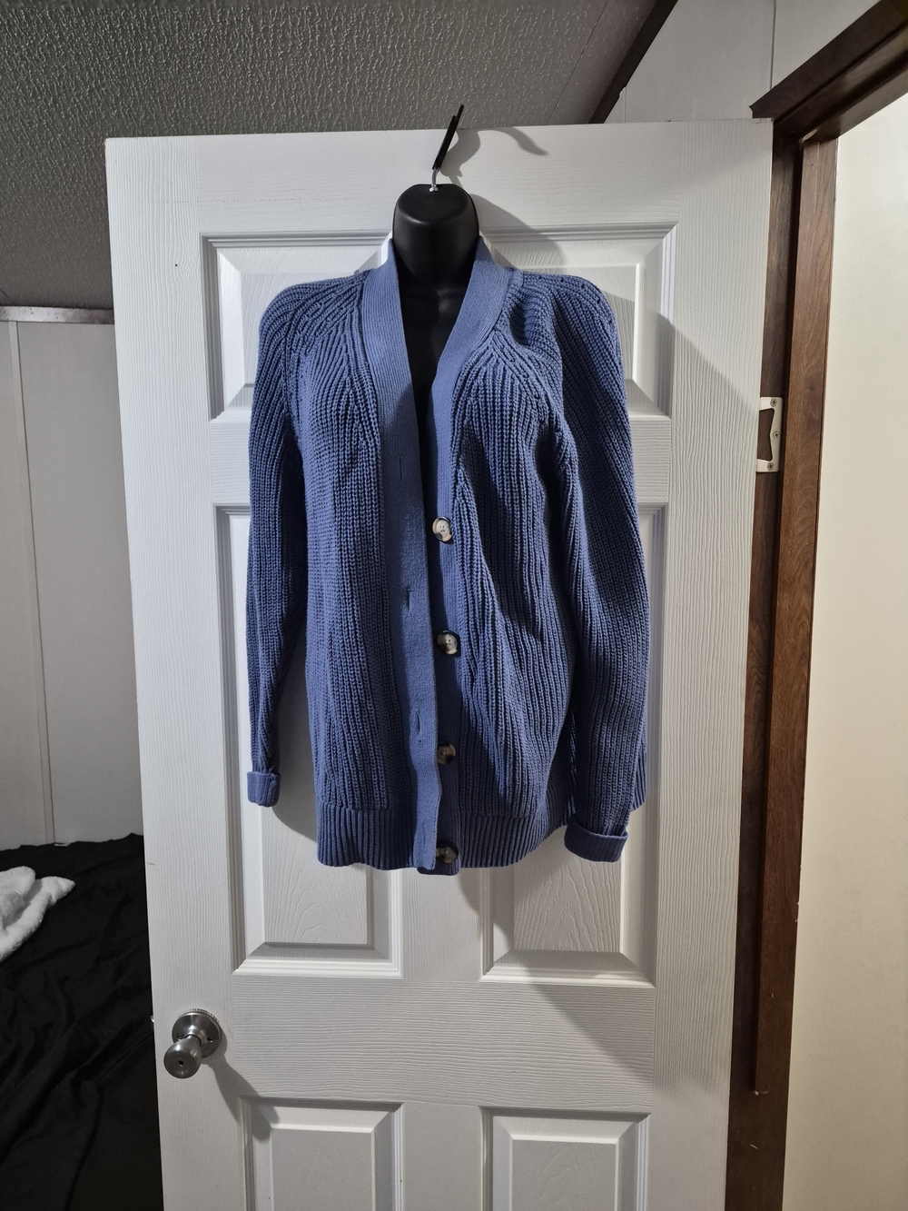 Old Navy Blue Ribbed Button-Up Cardigan